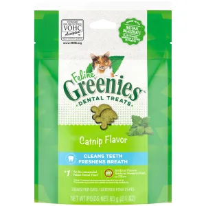 FELINE GREENIES Adult Natural Dental Care Cat Treats, Catnip Recipe