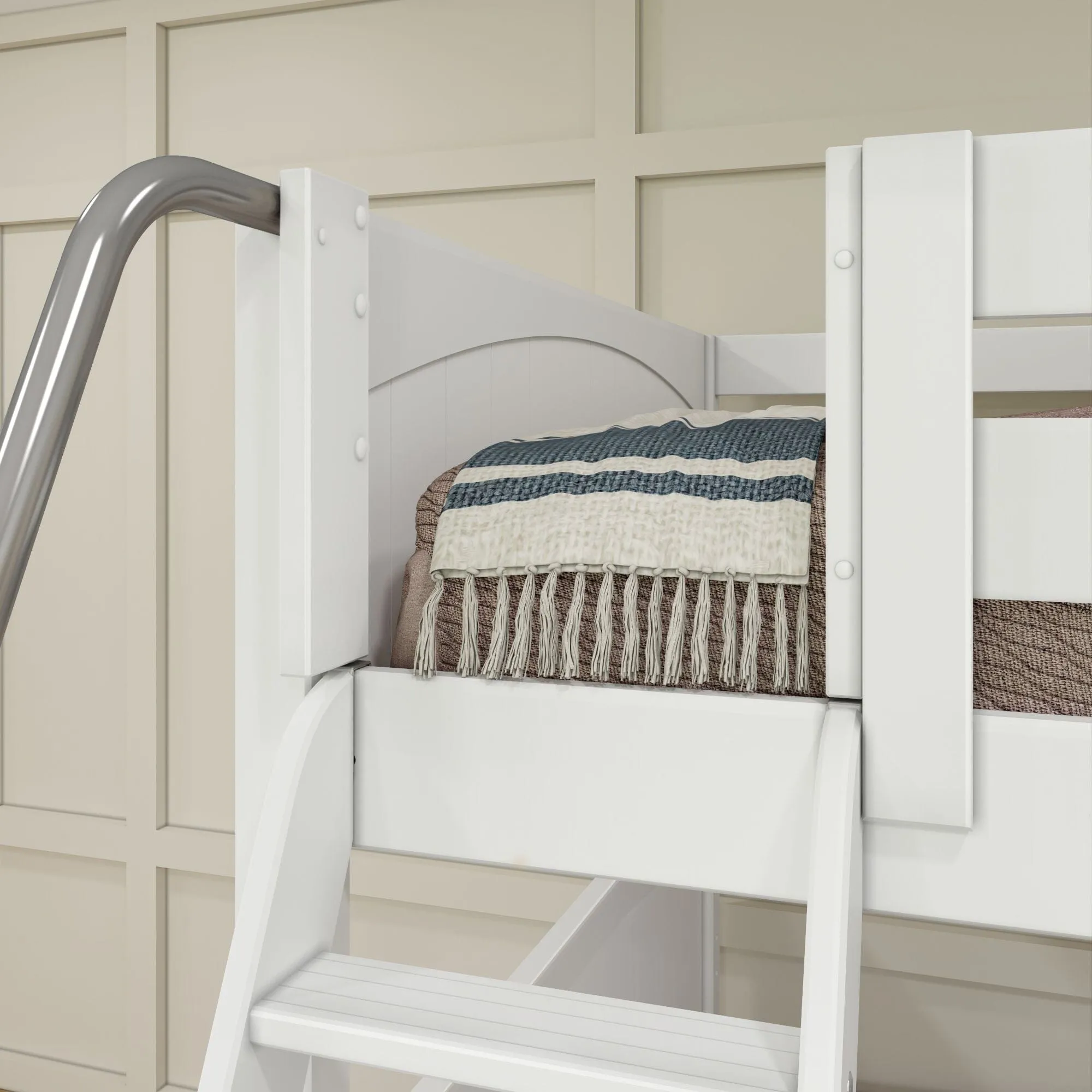 Full XL   Twin XL High Corner Bunk with Angled Ladder and Stairs