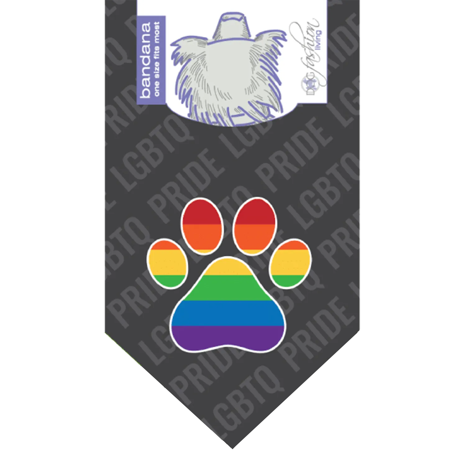 Gay Flag Paw Bandana by Dog Fashion Living