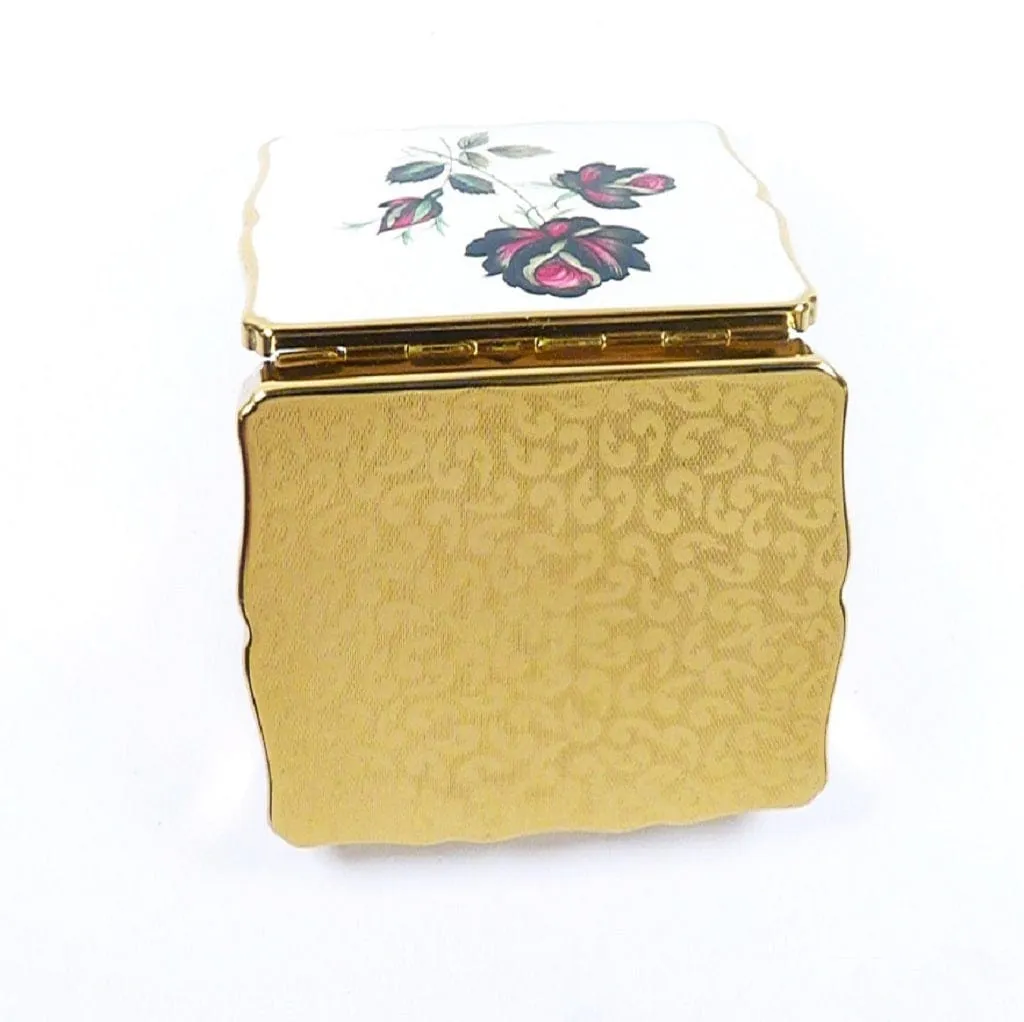 Gorgeous Stratton Music Box 1950s MUSICA Enamelled Music Box Red Roses