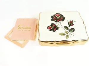 Gorgeous Stratton Music Box 1950s MUSICA Enamelled Music Box Red Roses