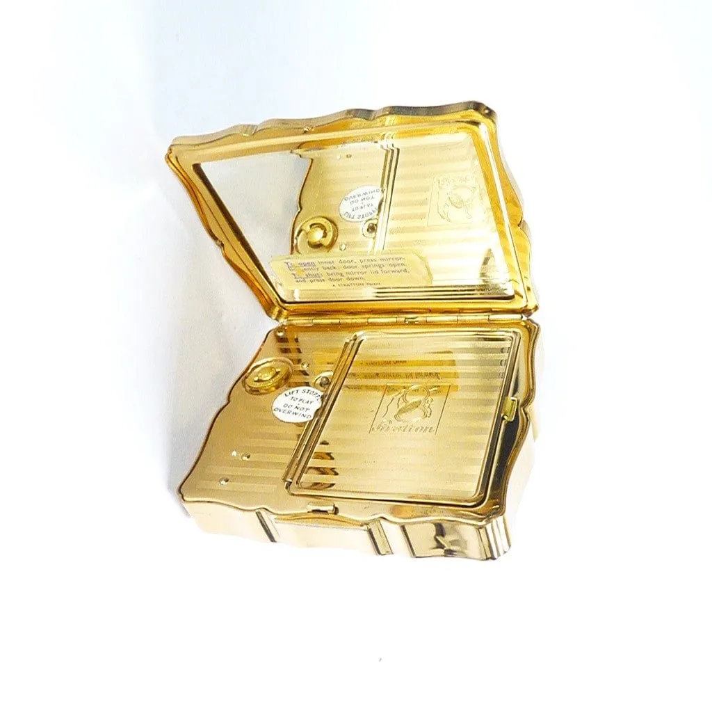 Gorgeous Stratton Music Box 1950s MUSICA Enamelled Music Box Red Roses