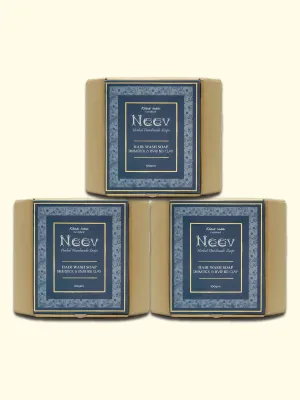 Hair Wash Soap Bar Drumstick and River Bed Clay Set Of 3