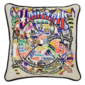 Houston Hand-Embroidered Pillow