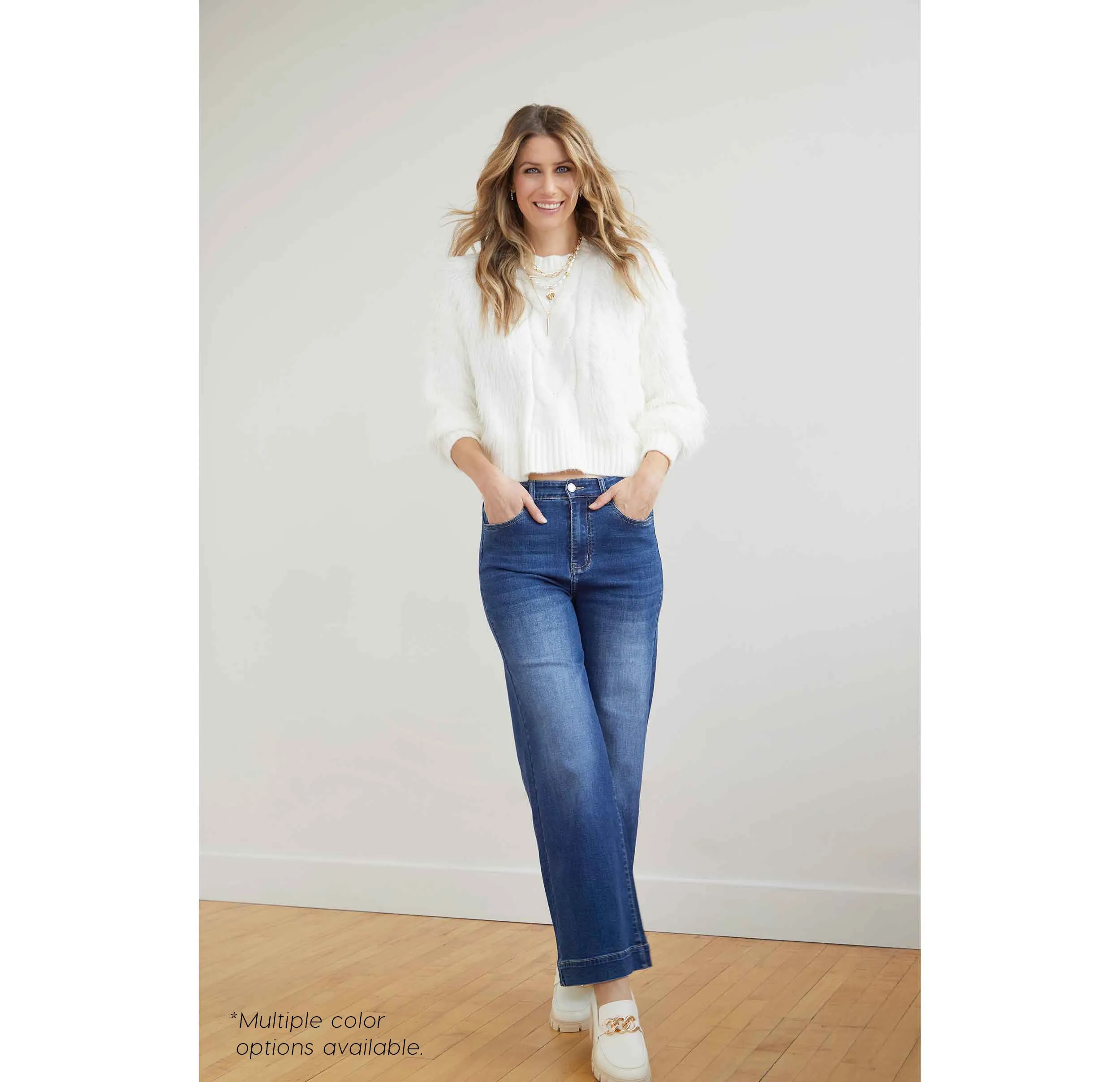 Imani Cable Knit Faux Fur Sweater - Winter White