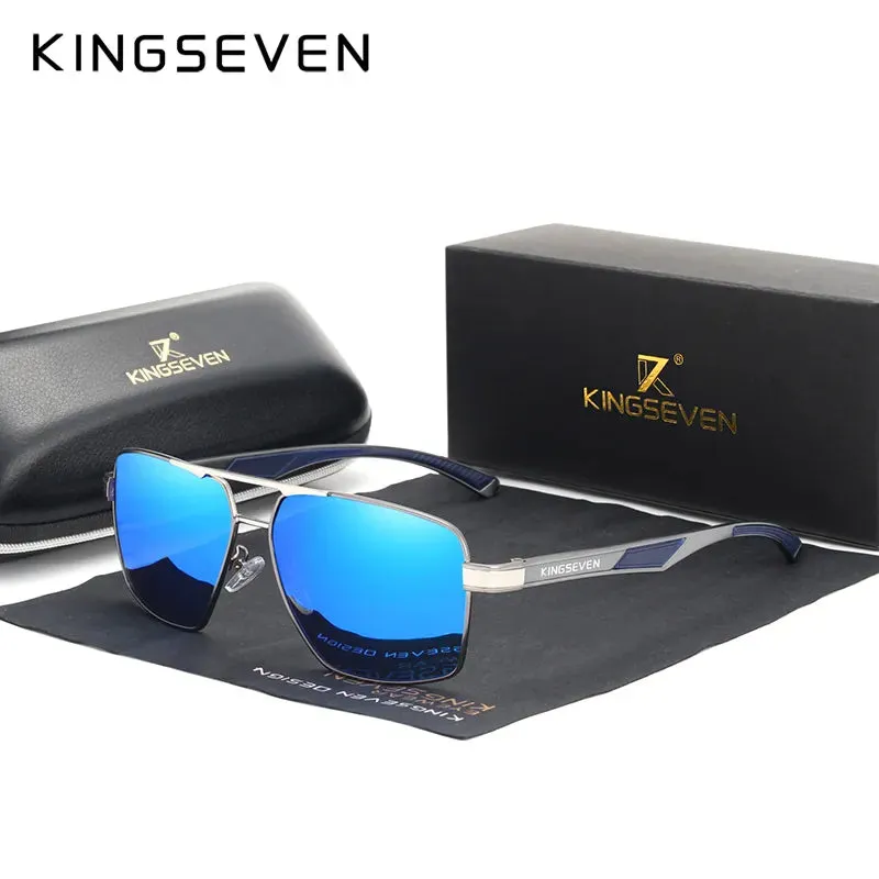 KINGSEVEN Aluminum Men's Sunglasse Polarized Lens Brand Red Design Temples Sun glasses Coating Mirror Glasses