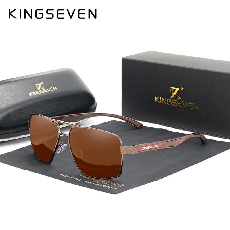 KINGSEVEN Aluminum Men's Sunglasse Polarized Lens Brand Red Design Temples Sun glasses Coating Mirror Glasses