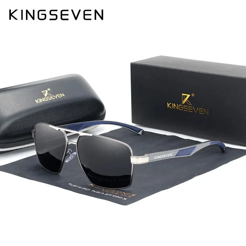 KINGSEVEN Aluminum Men's Sunglasse Polarized Lens Brand Red Design Temples Sun glasses Coating Mirror Glasses