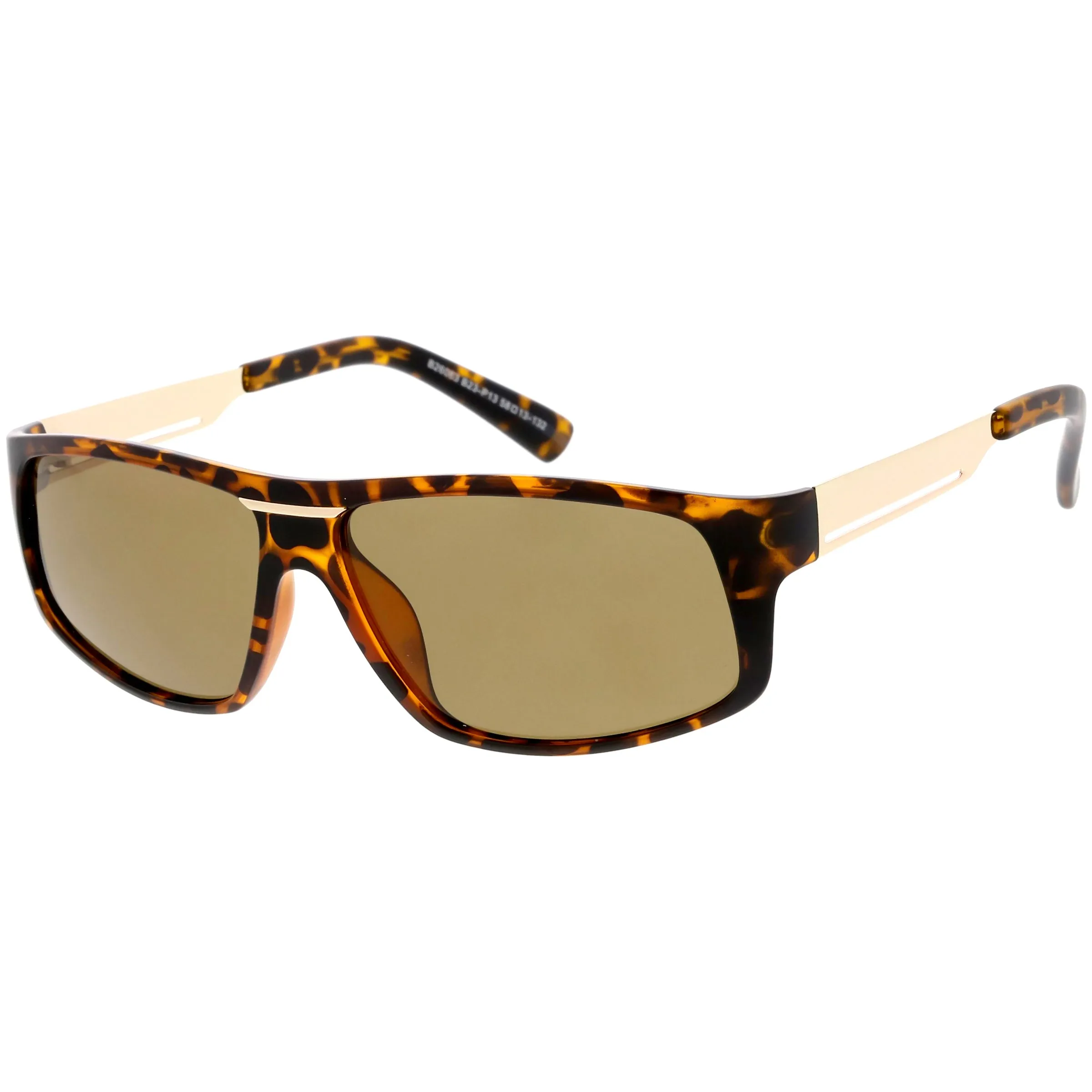 Lifestyle Flat Metal Arms  Polarized Lens Rectangle Sunglasses C892