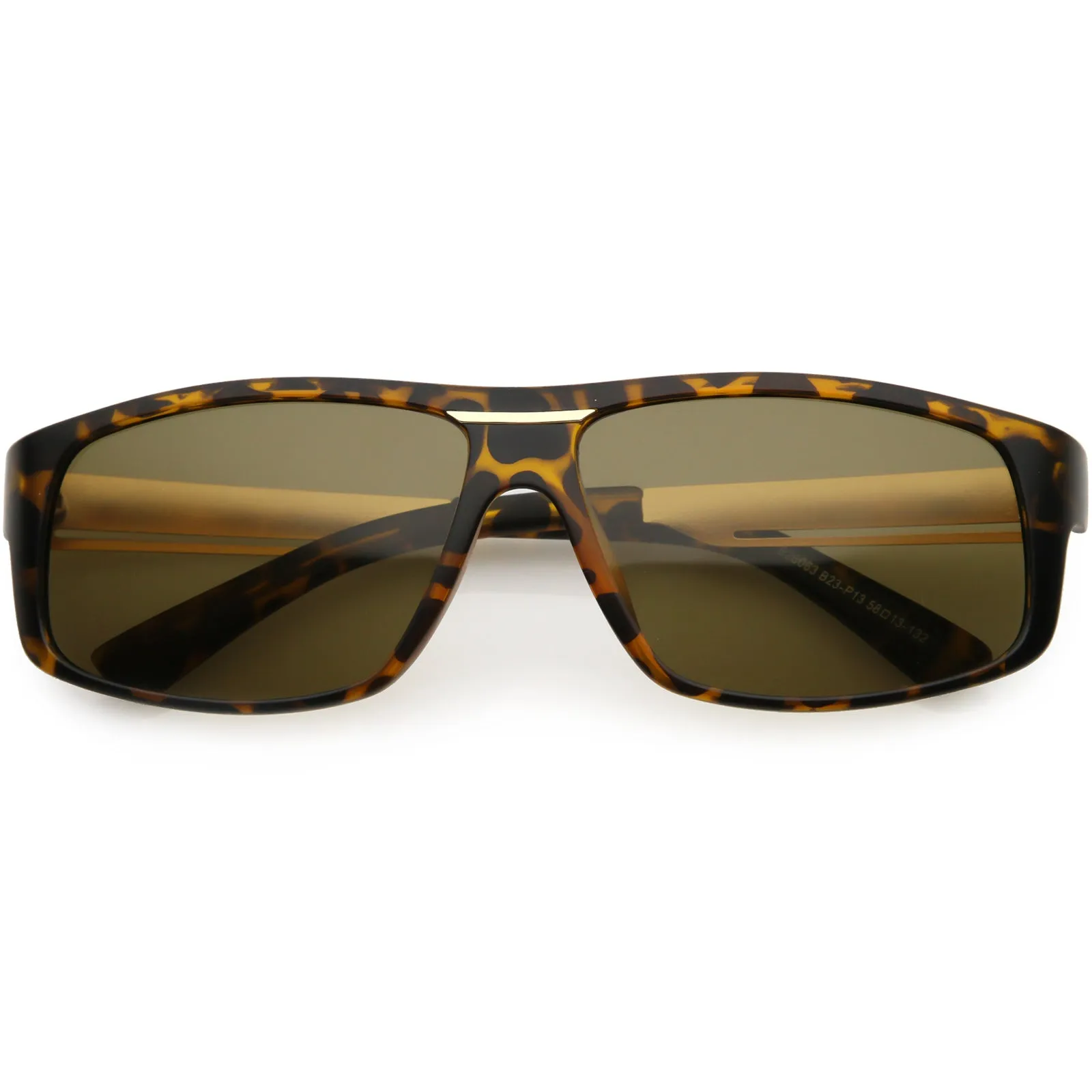 Lifestyle Flat Metal Arms  Polarized Lens Rectangle Sunglasses C892