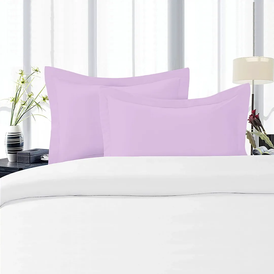 Lilac Pillow Shams Solid Comfy Sateen
