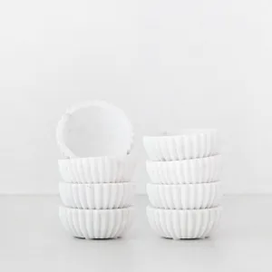 MARA PINCH BOWL BUNDLE X8  |  WHITE MARBLE