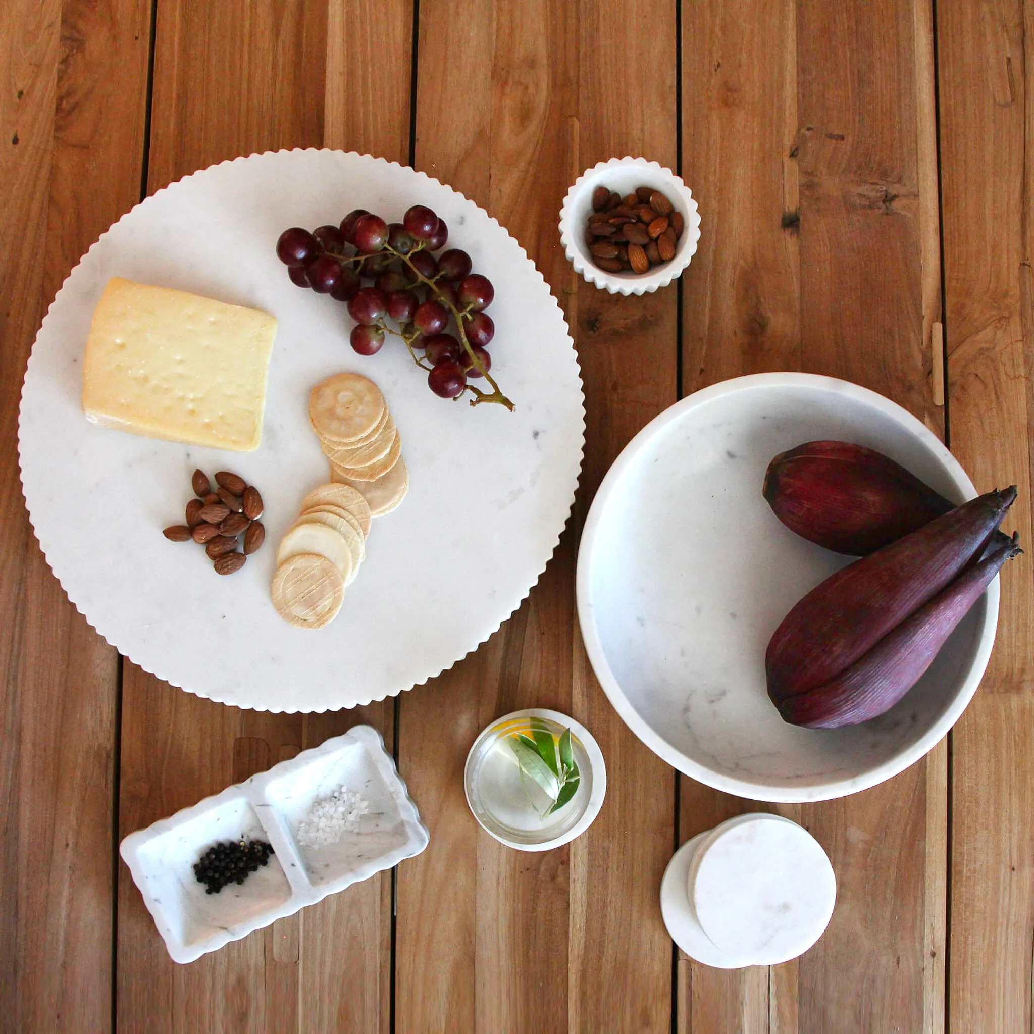 MARA PINCH BOWL BUNDLE X8  |  WHITE MARBLE