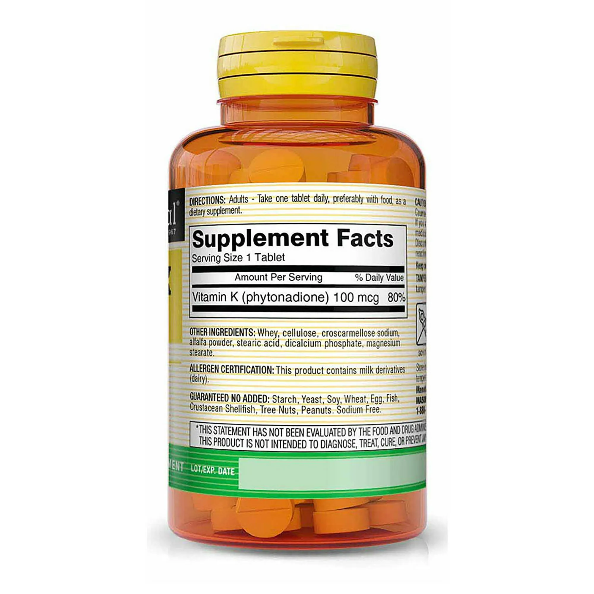Mason Vitamin K 100mcg Tablets 100ct