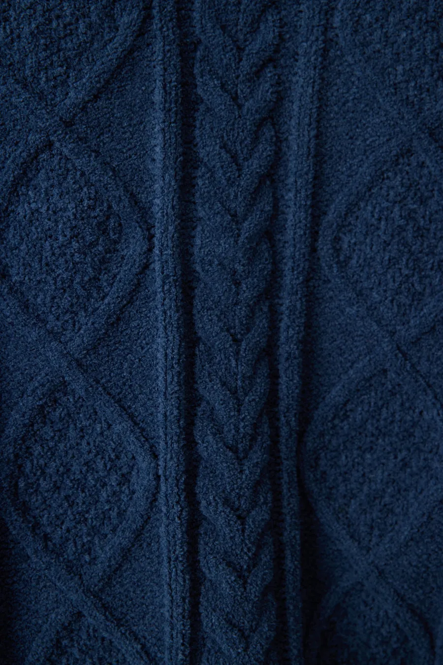 Midnight Cozy Cable V Sweater