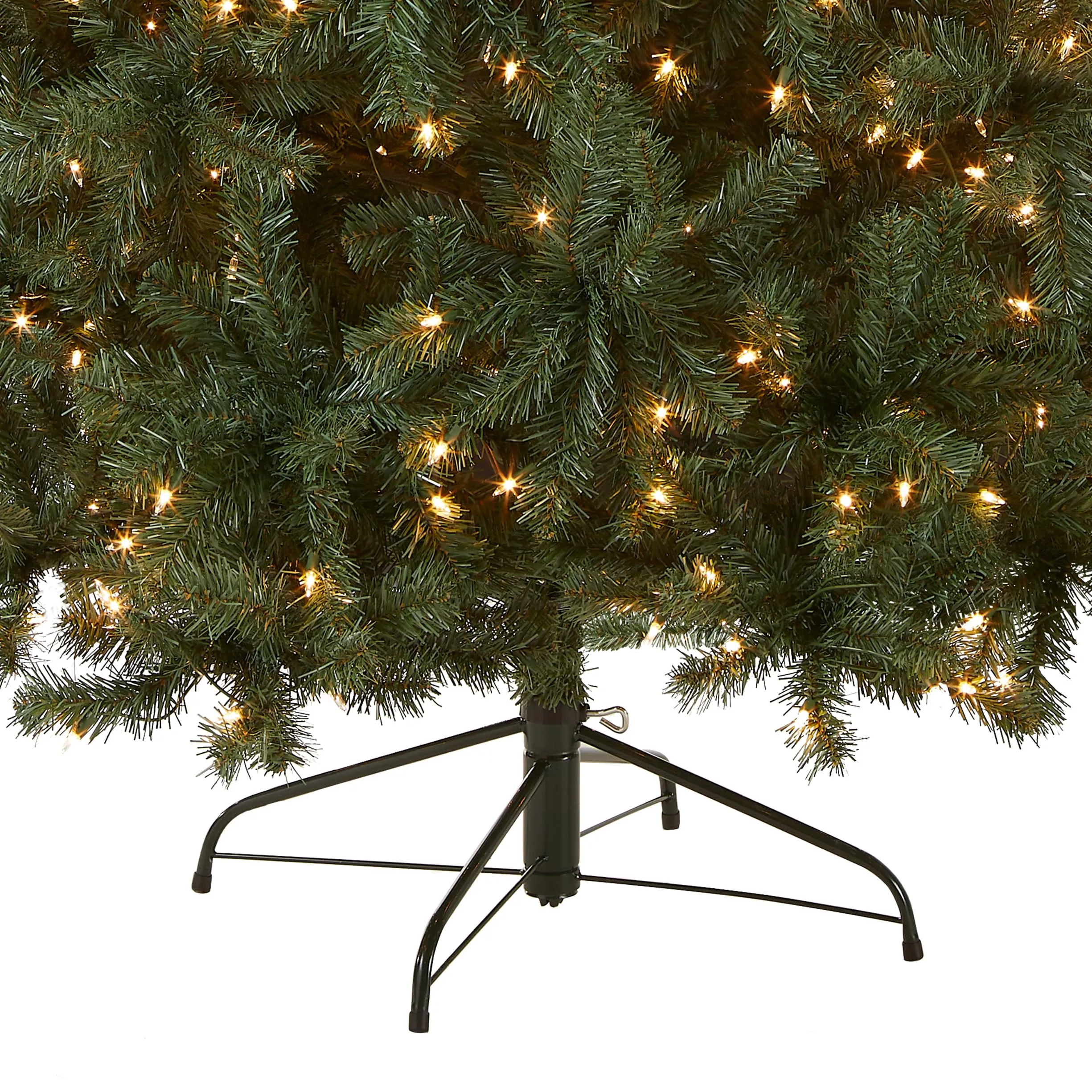 National Tree Company Pre-Lit Artificial Full Christmas Tree, Blue, North Valley Spruce, White Lights, Includes Stand, 7.5 Feet