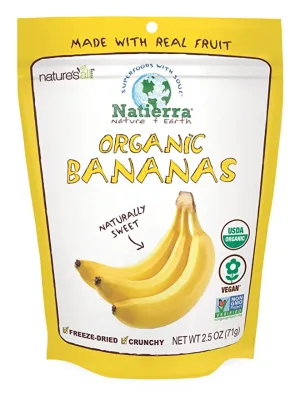 Nature's All Foods - Natierra Organic Freeze-Dried Bananas - 2.5 oz
 | Pack of 12