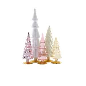 Neutral Glass Trees, Set of Five