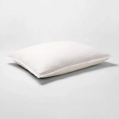New - King Euro 26''x34'' Heavyweight Linen Blend Stripe Decorative Throw Pillow Natural - Casaluna