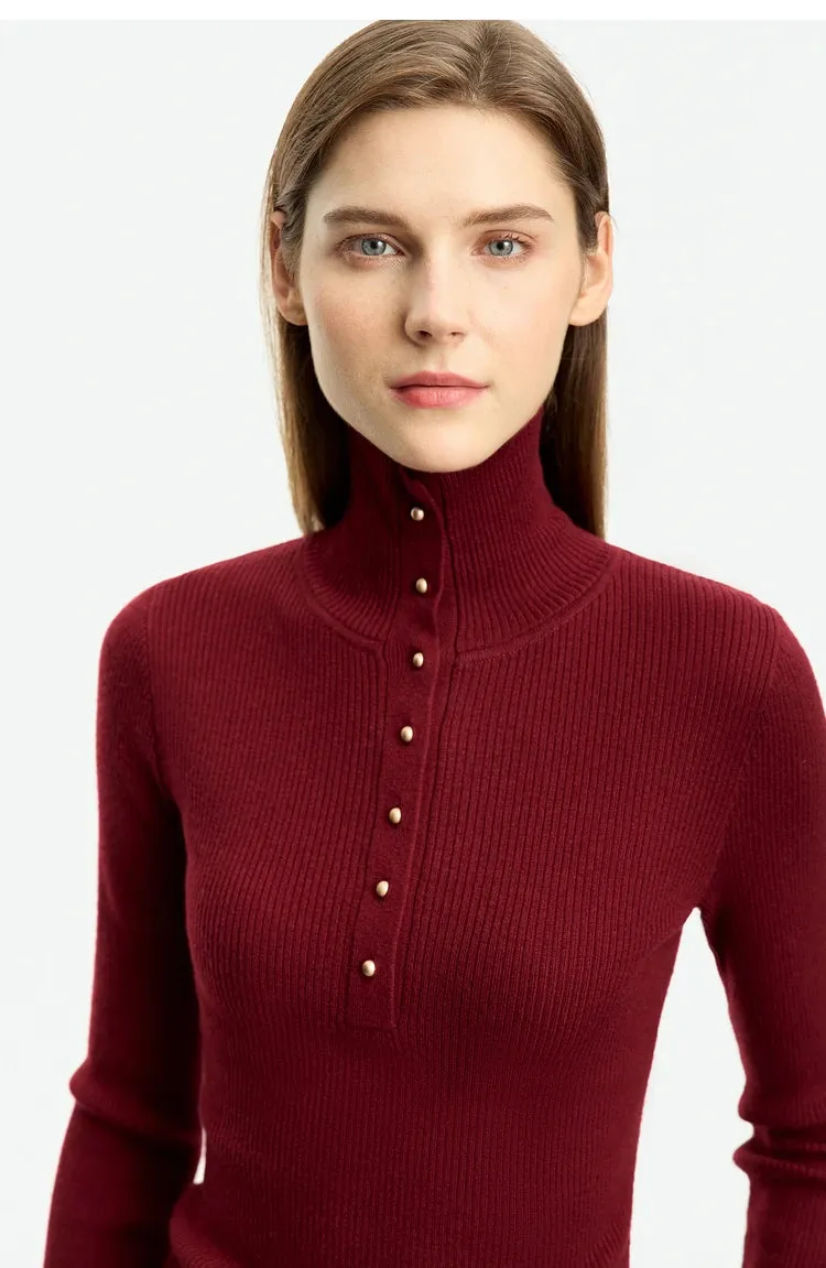 Open Sleeve Women's Turtleneck Sweaters