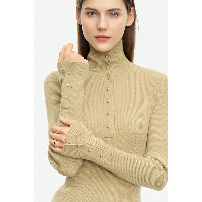 Open Sleeve Women's Turtleneck Sweaters