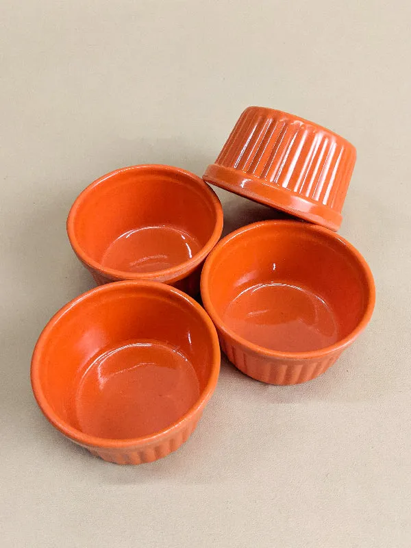 Pack Of 4 Melamine Small Dip Bowls Orange MB27