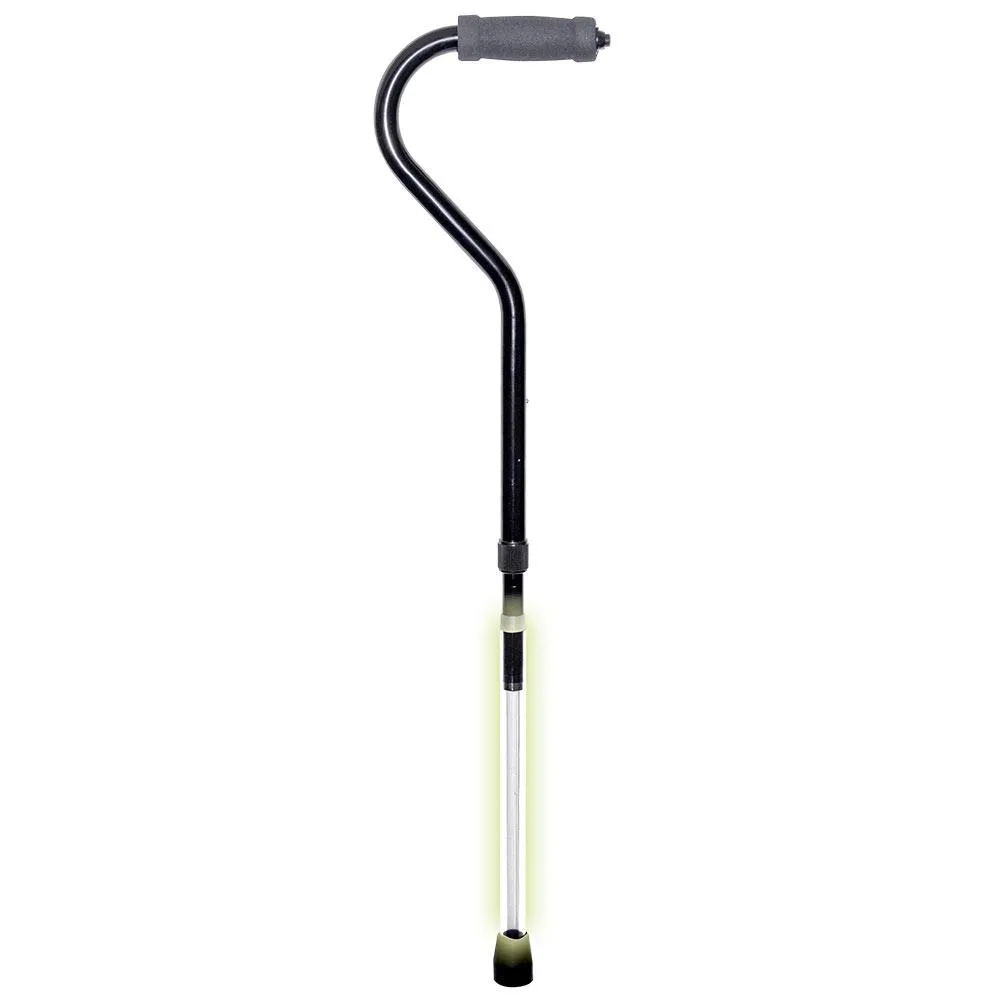 PathLighter Cane KIT - Offset Handle Walking Cane with Lucite Shaft and Able Tripod Base