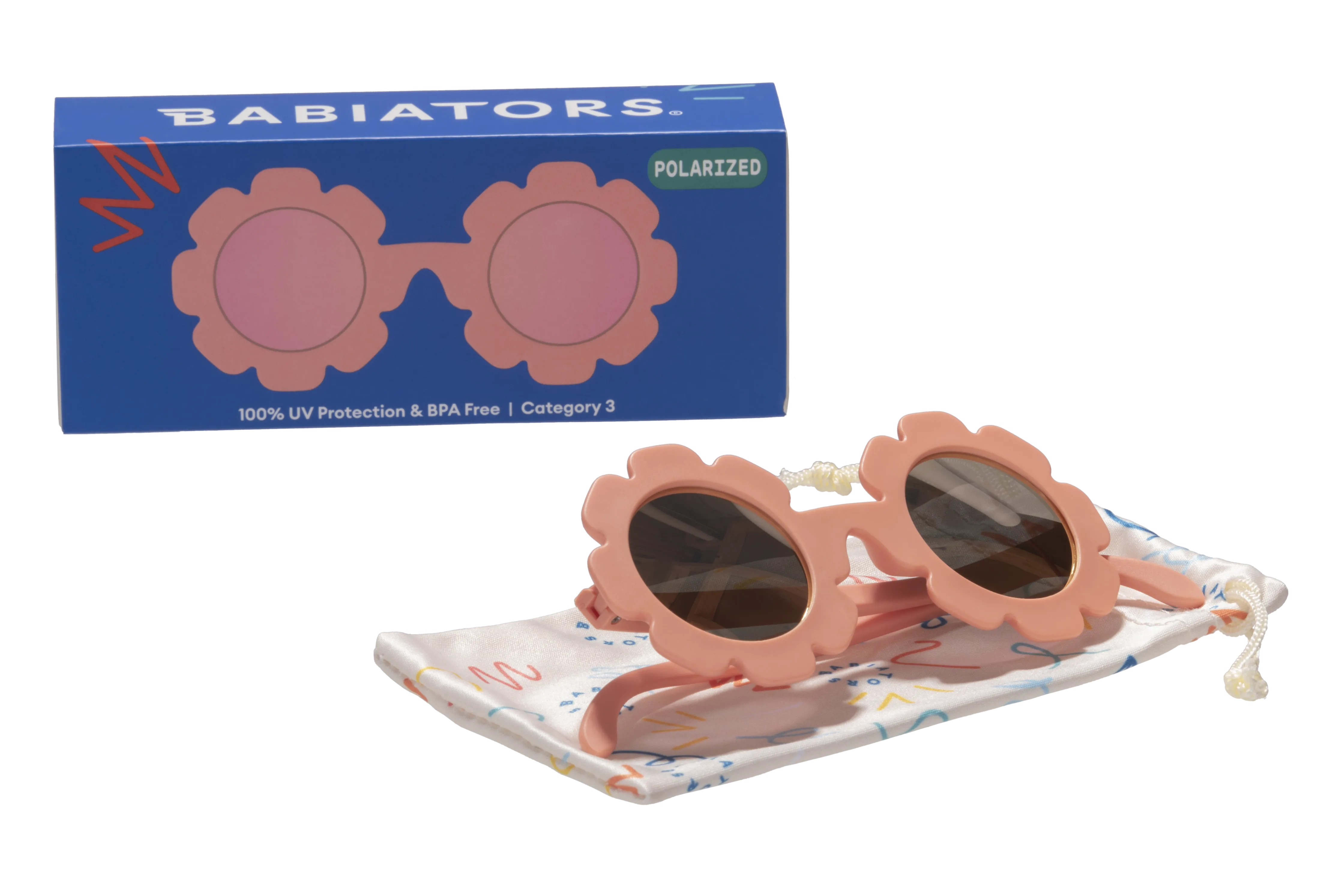 Peachy Keen Polarized Flower Sunglasses