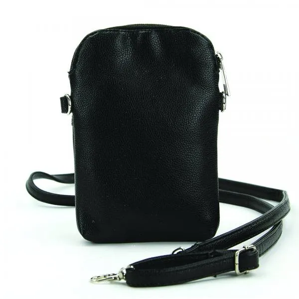 Peeking Alien Crossbody Pouch - Black/Silver