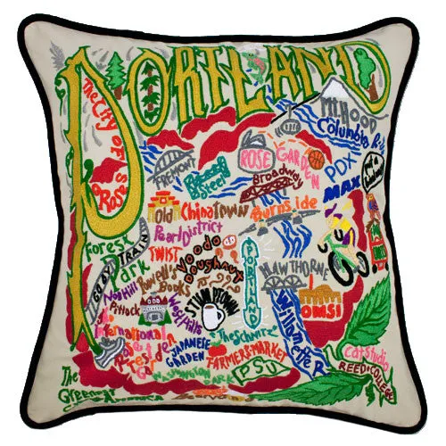 Portland Hand-Embroidered Pillow