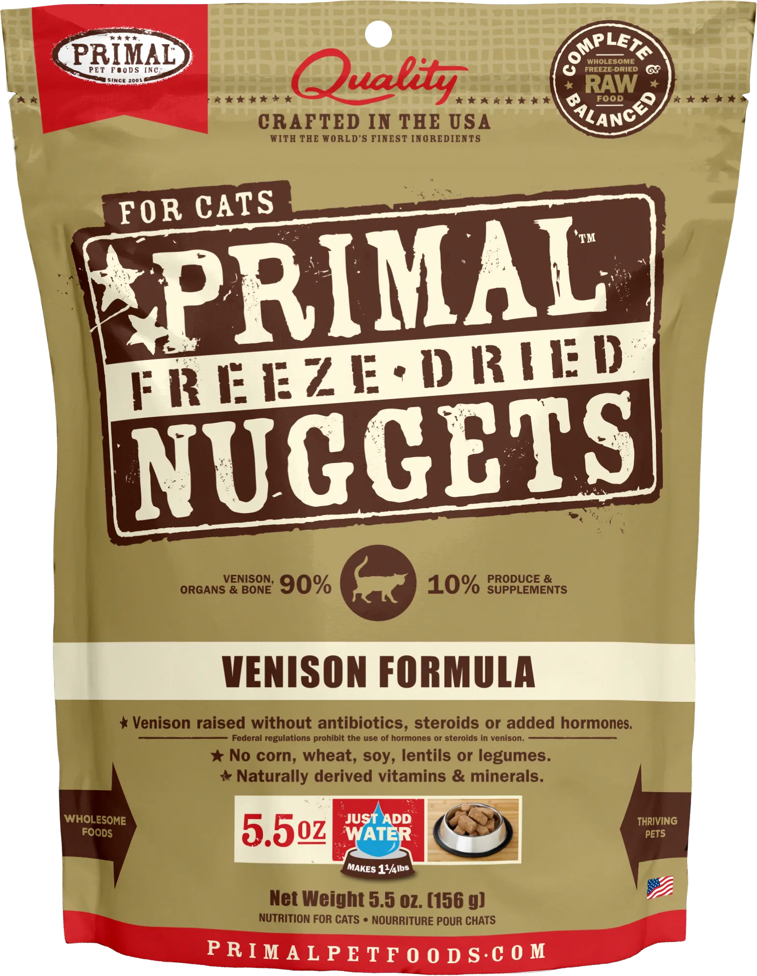 Primal Freeze Dried Nuggets Venison Formula Complete Diet for Cats
