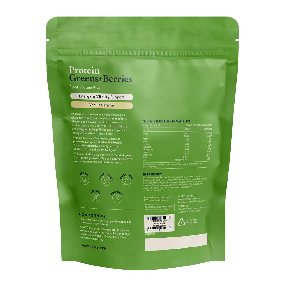 Protein Greens   Berries Vanilla Caramel
