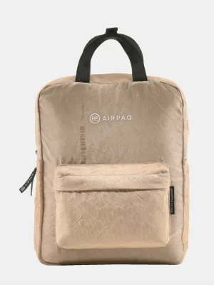 Qube Beige Backpack In Recycled Airbag | Airpaq