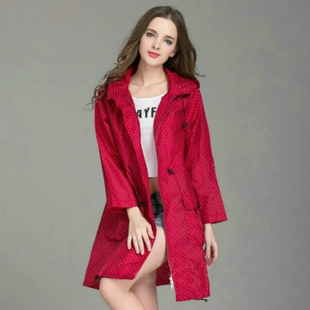 Raincoat Women Men Ladies Rain Coat Poncho Breathable Long Portable Water-Repellent Rainwear Jacket