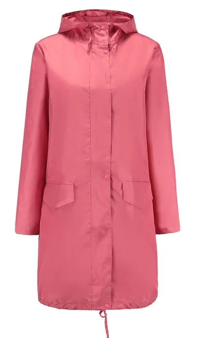 Raincoat Women Men Ladies Rain Coat Poncho Breathable Long Portable Water-Repellent Rainwear Jacket