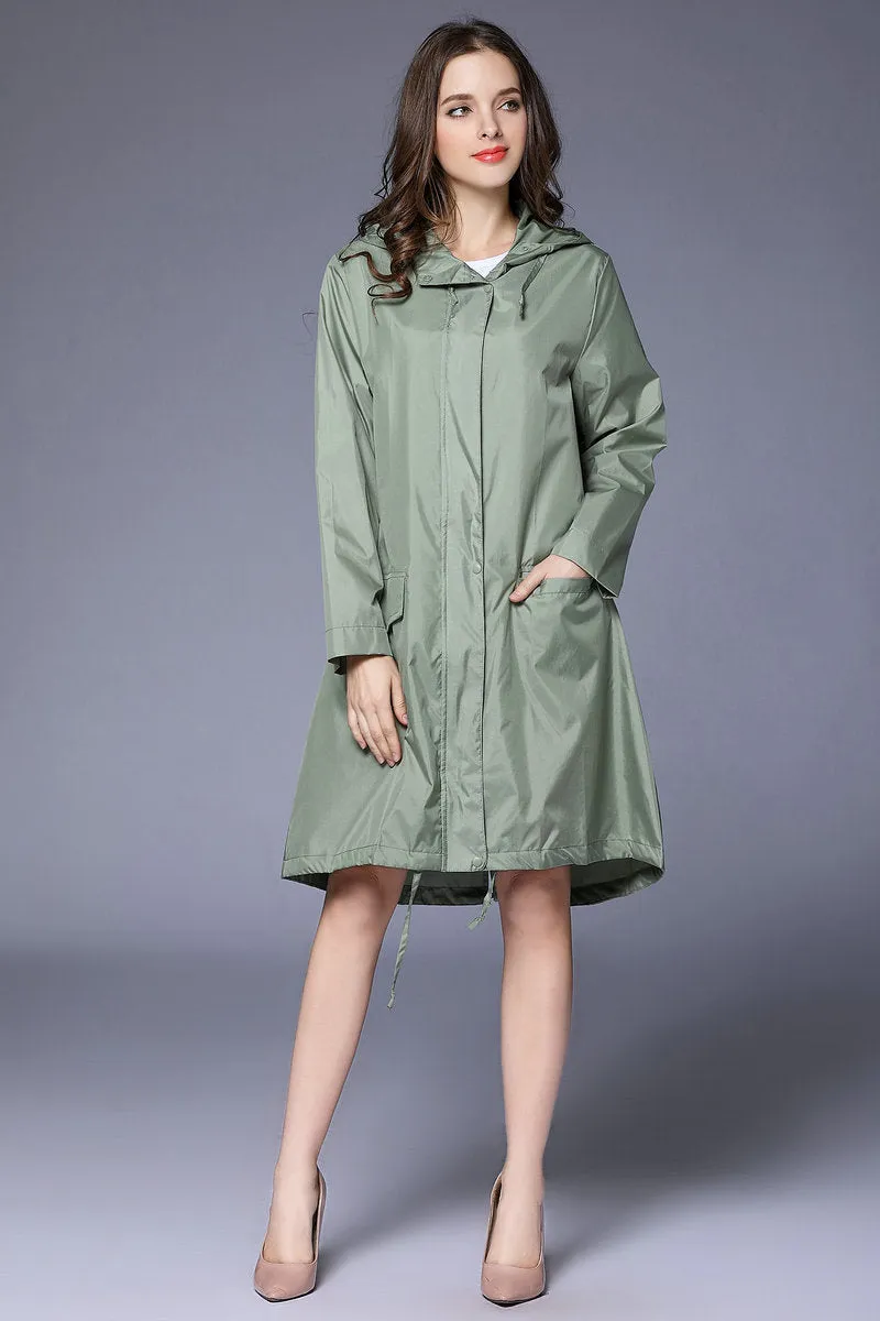 Raincoat Women Men Ladies Rain Coat Poncho Breathable Long Portable Water-Repellent Rainwear Jacket