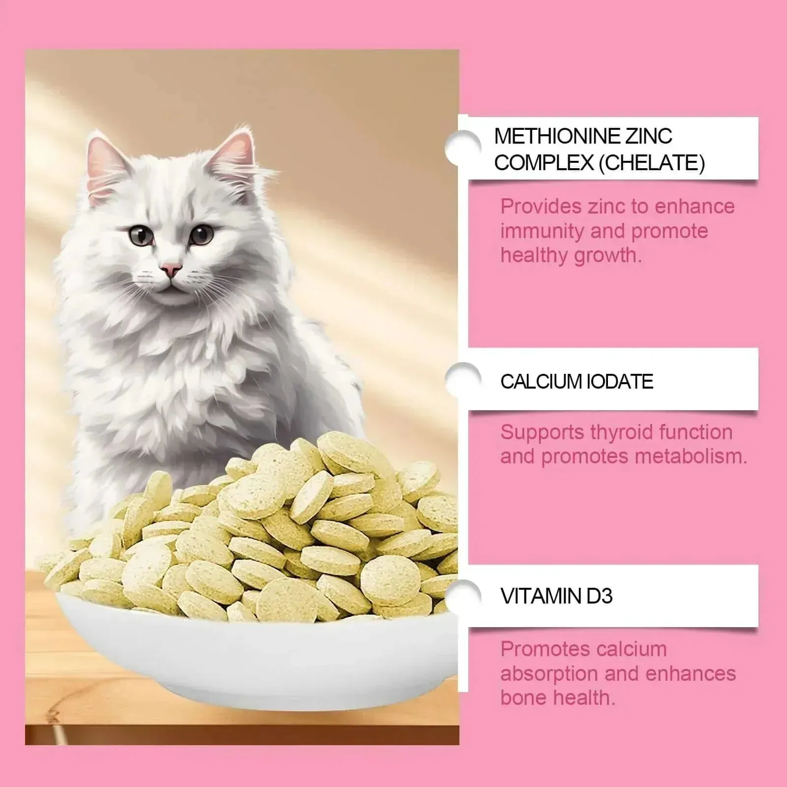 Relaxing Micronutrient Tablets for Cats – Balanced Diet & Vitamins