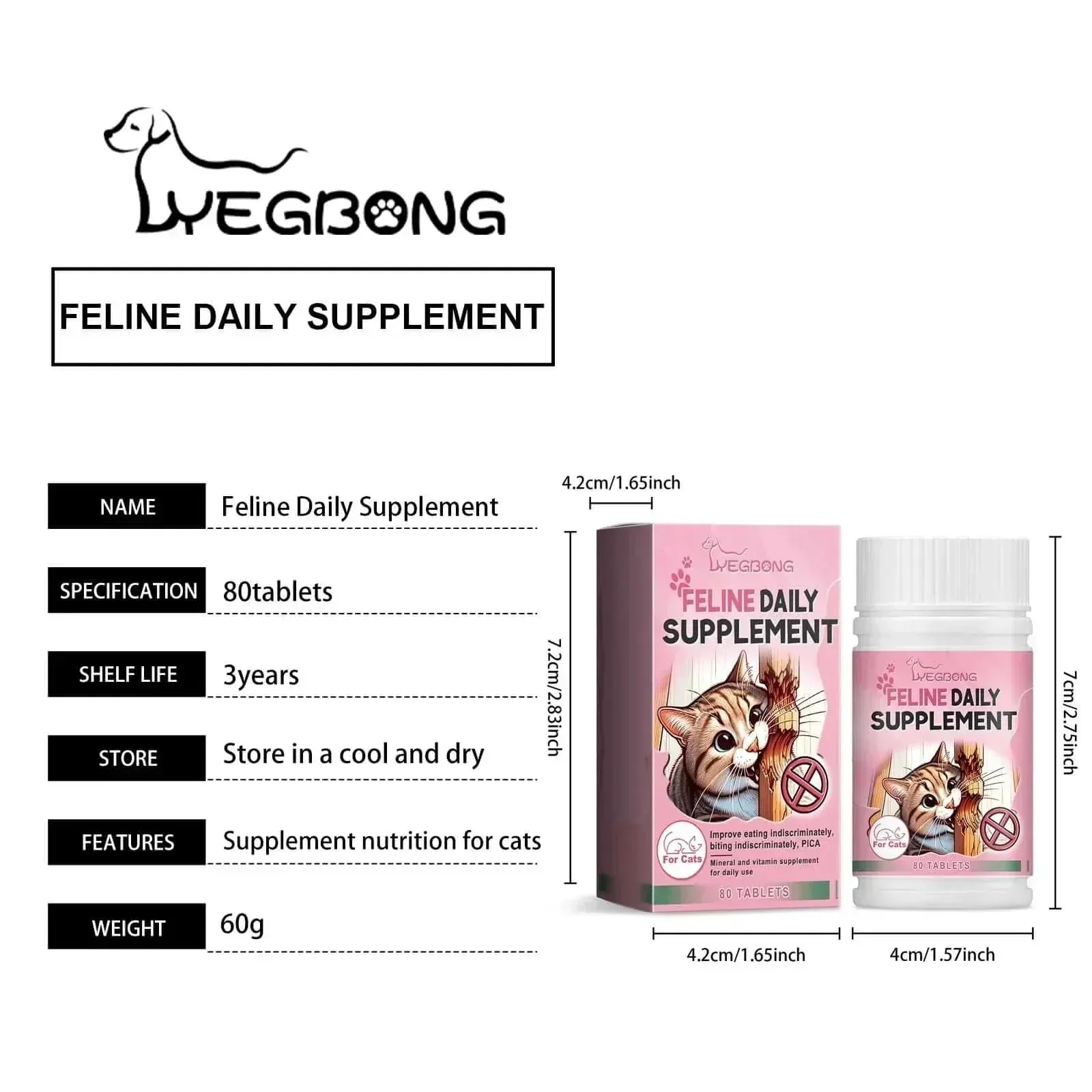Relaxing Micronutrient Tablets for Cats – Balanced Diet & Vitamins