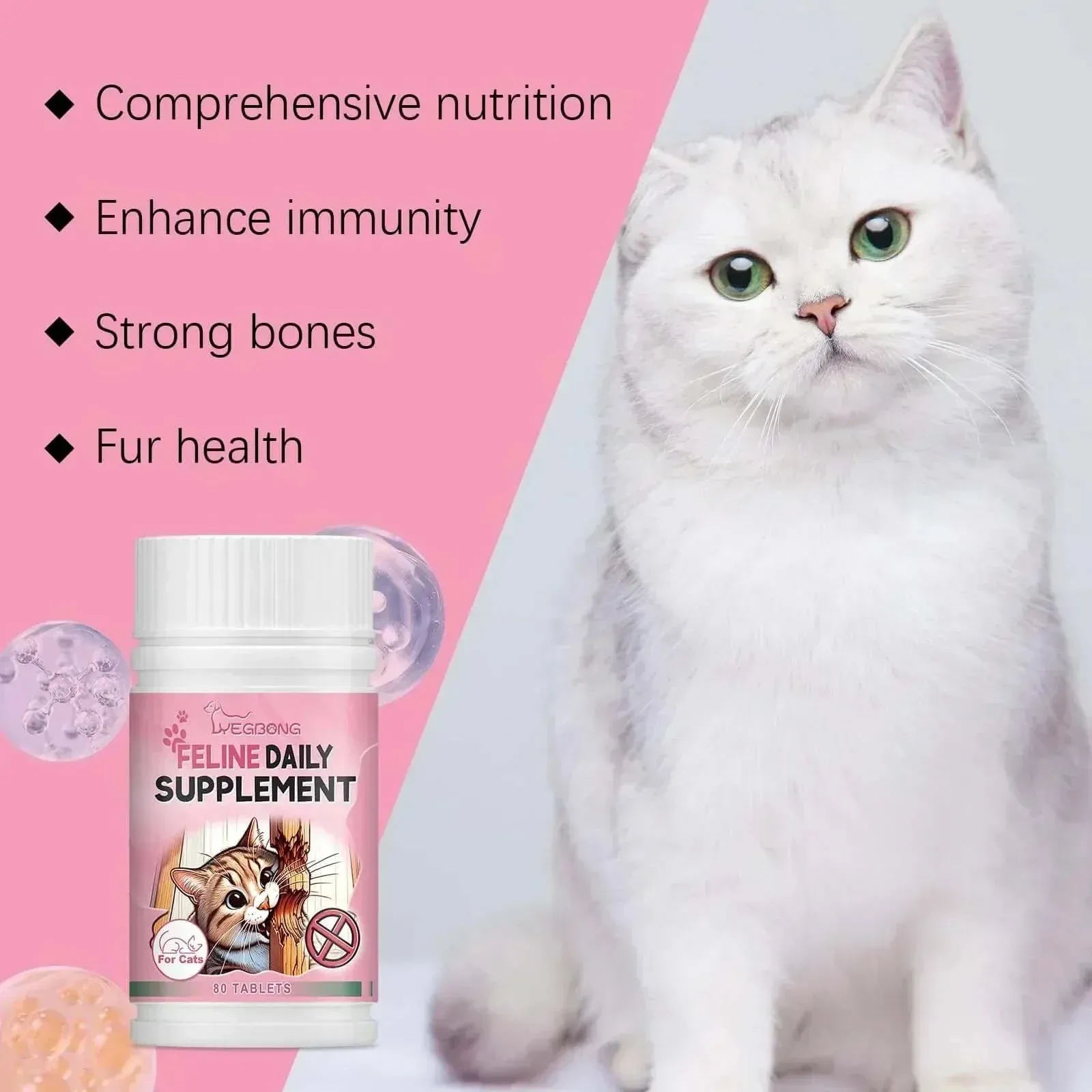 Relaxing Micronutrient Tablets for Cats – Balanced Diet & Vitamins
