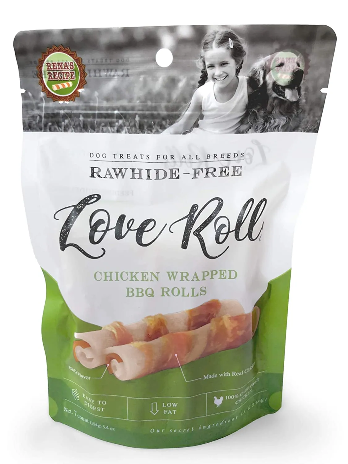 Renas Recipe Love Rolls, Chicken wrapped BBQ Rolls, 7pieces