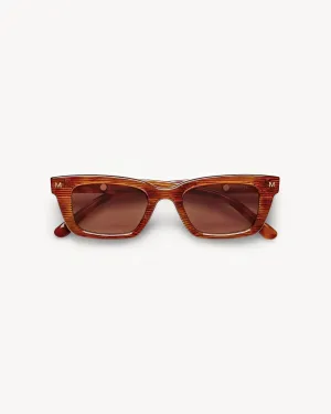 Ruby Sunglasses in Dark Tortoise Stripe