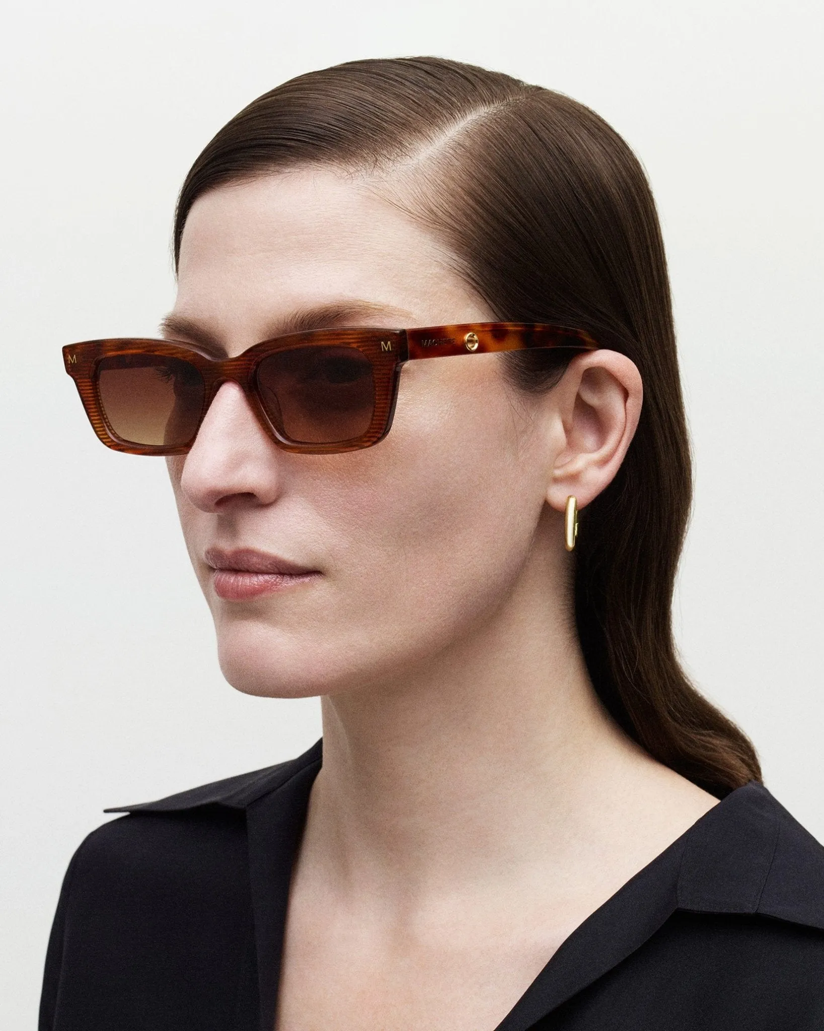 Ruby Sunglasses in Dark Tortoise Stripe
