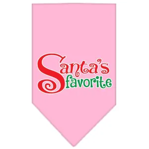 Santas Favorite Screen Print Pet Bandana Light Pink Size Small
