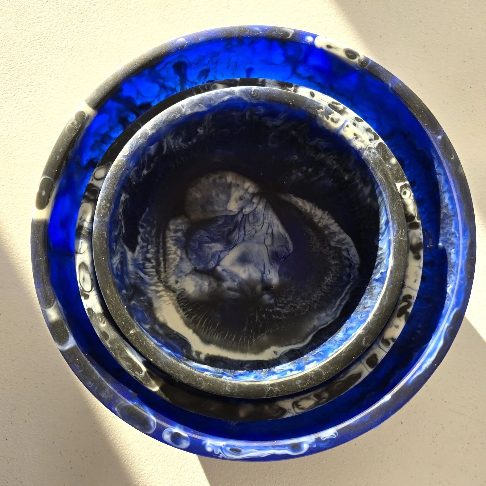 Serving Bowls Set - Hand-poured Resin : Dark Blue