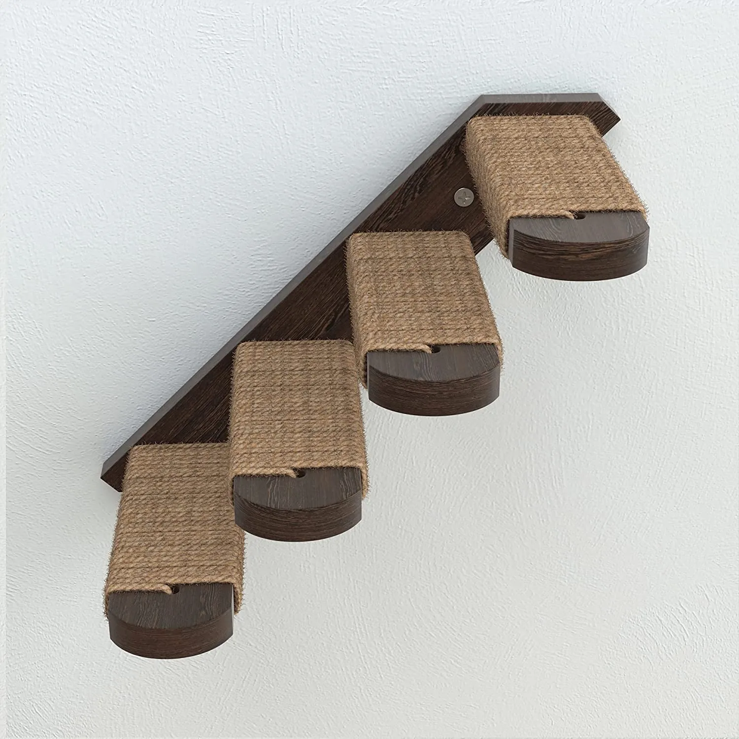 Skywin Cat Steps - Solid Rubber Wood Cat Stairs Great for Scratching and Climbing - Easy to Install Wall Mounted Cat Shelves for Playful Cats