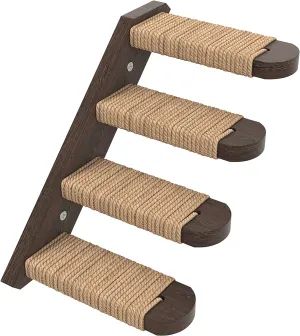Skywin Cat Steps - Solid Rubber Wood Cat Stairs Great for Scratching and Climbing - Easy to Install Wall Mounted Cat Shelves for Playful Cats
