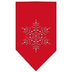 Snowflake Rhinestone Bandana Red Large