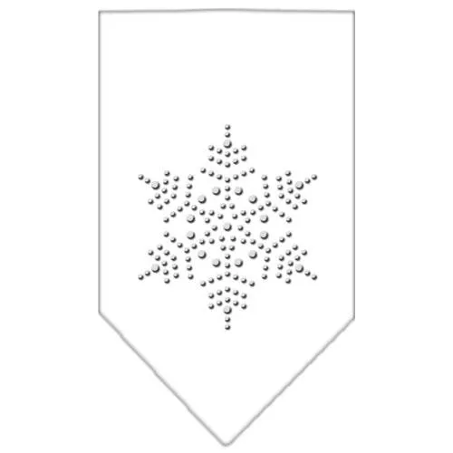 Snowflake Rhinestone Bandana White Small