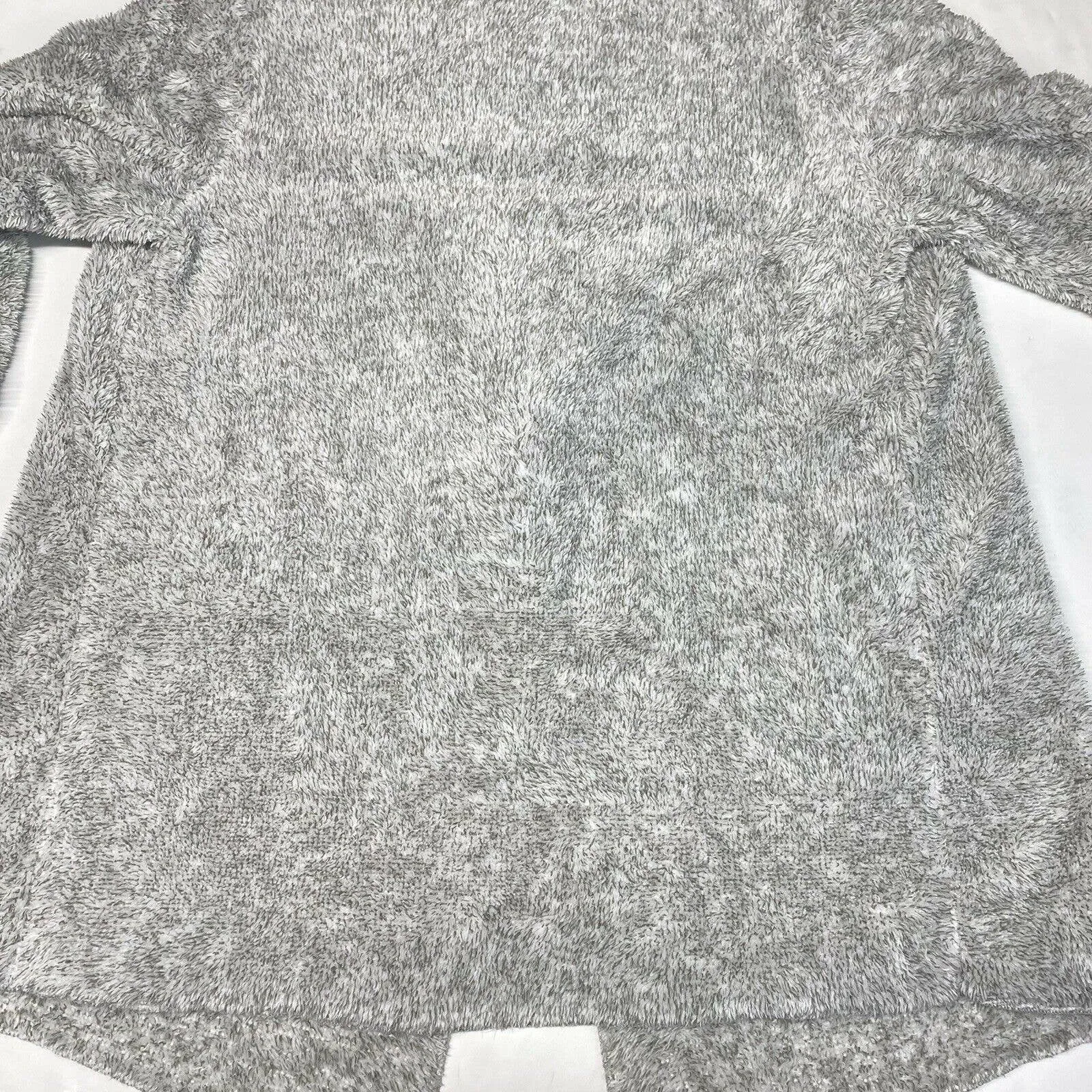 Soft Surroundings Hugs Gray Plush Poly Sherpa Cardigan Jacket Cozy Sz Medium
