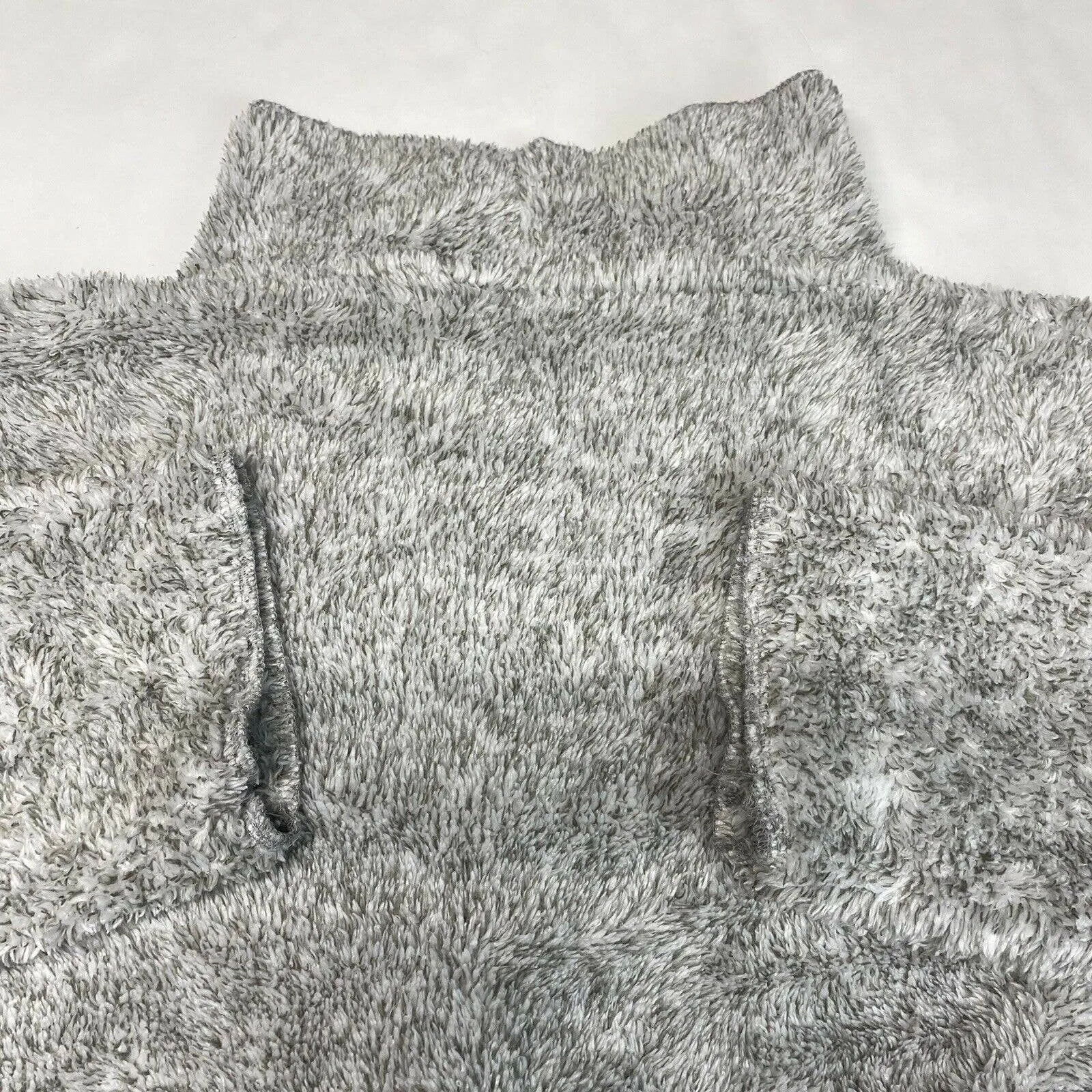 Soft Surroundings Hugs Gray Plush Poly Sherpa Cardigan Jacket Cozy Sz Medium
